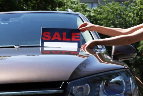 Car with for sale sign